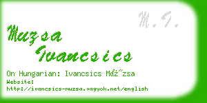 muzsa ivancsics business card